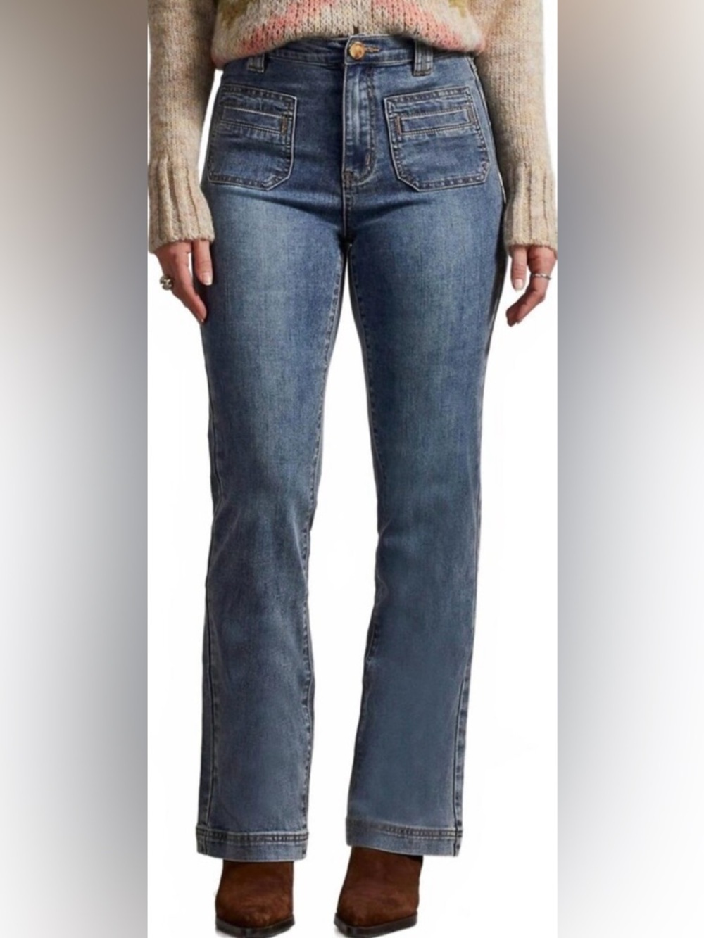 Tribal Women's Boot-Cut Jeans - Blue Wash
